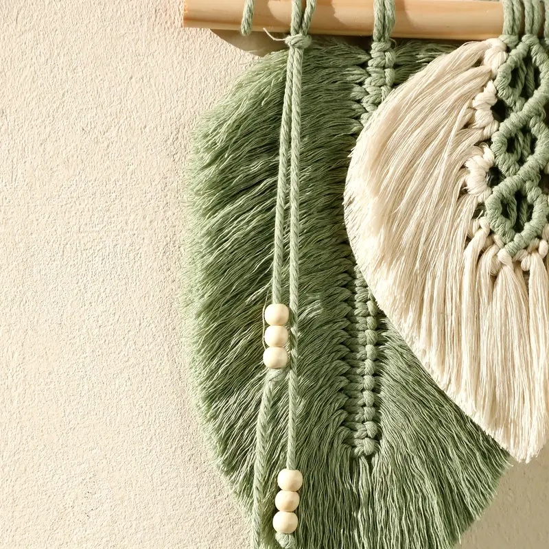 Handmade Macrame Leaf Wall Han - Wall Scroll Tapestry review and price
