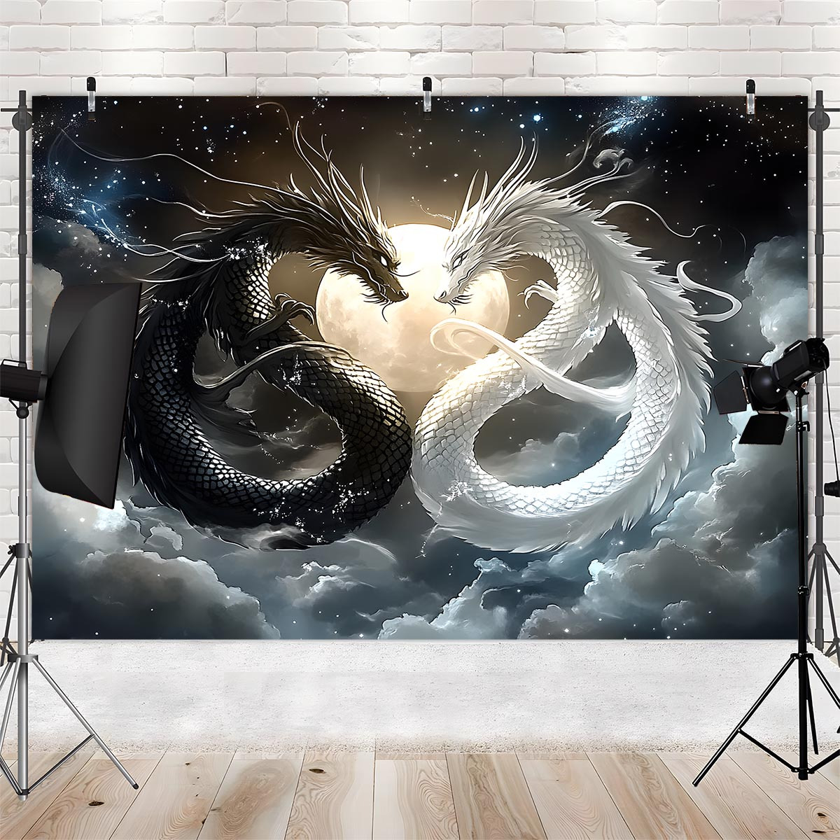 VIKAMA Yin Yang Double Dragon  - Wall Scroll Tapestry review and price